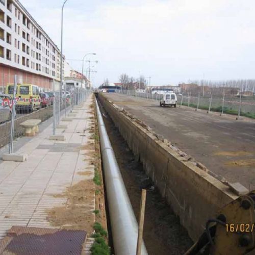 Canalización en barrio residencial